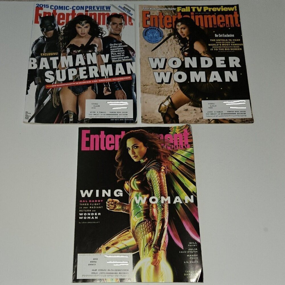 3 DC Wonder Woman Entertainment Weekly Magazine Lot 2015 2017 2020 Batman Super